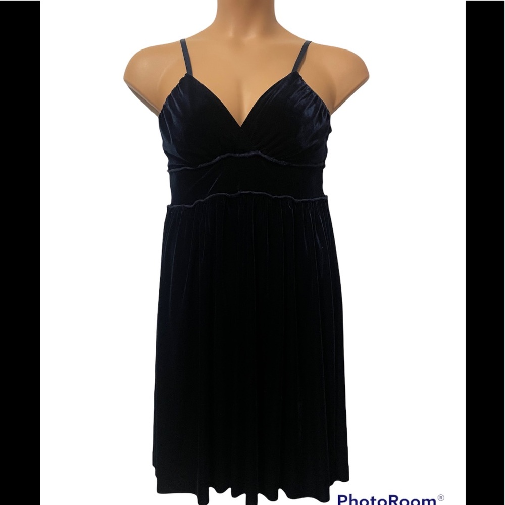 Navy Blue Velvet Dress Large
